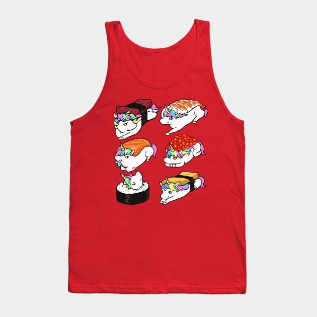 Sushi Unicorn Tank Top by huebucket